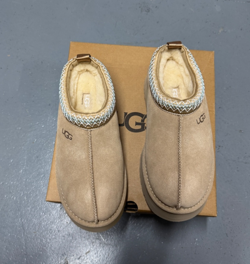 UGG Tazz Sand Suede Platform Slippers - All Sizes