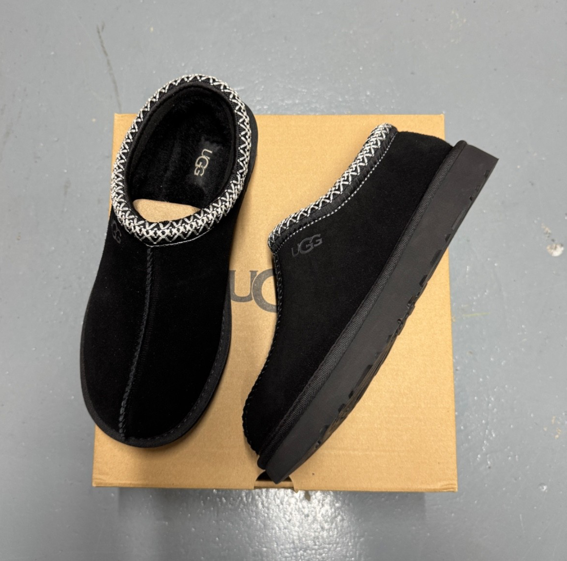 UGG Tasman Black Suede Slippers - All Sizes