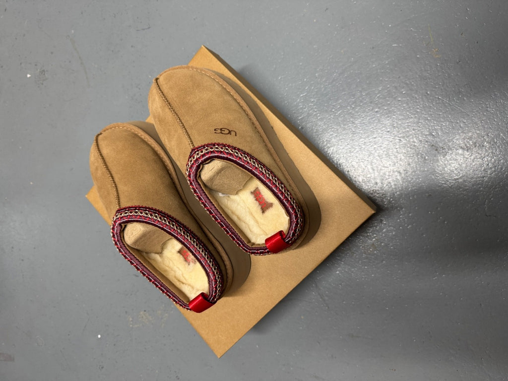 UGG Tazz Chestnut Suede Platform Slippers - All Sizes