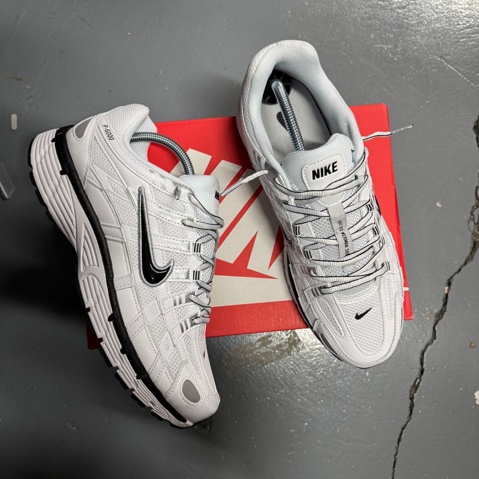Nike P-6000 White Black Metallic Silver P6000 - All Sizes