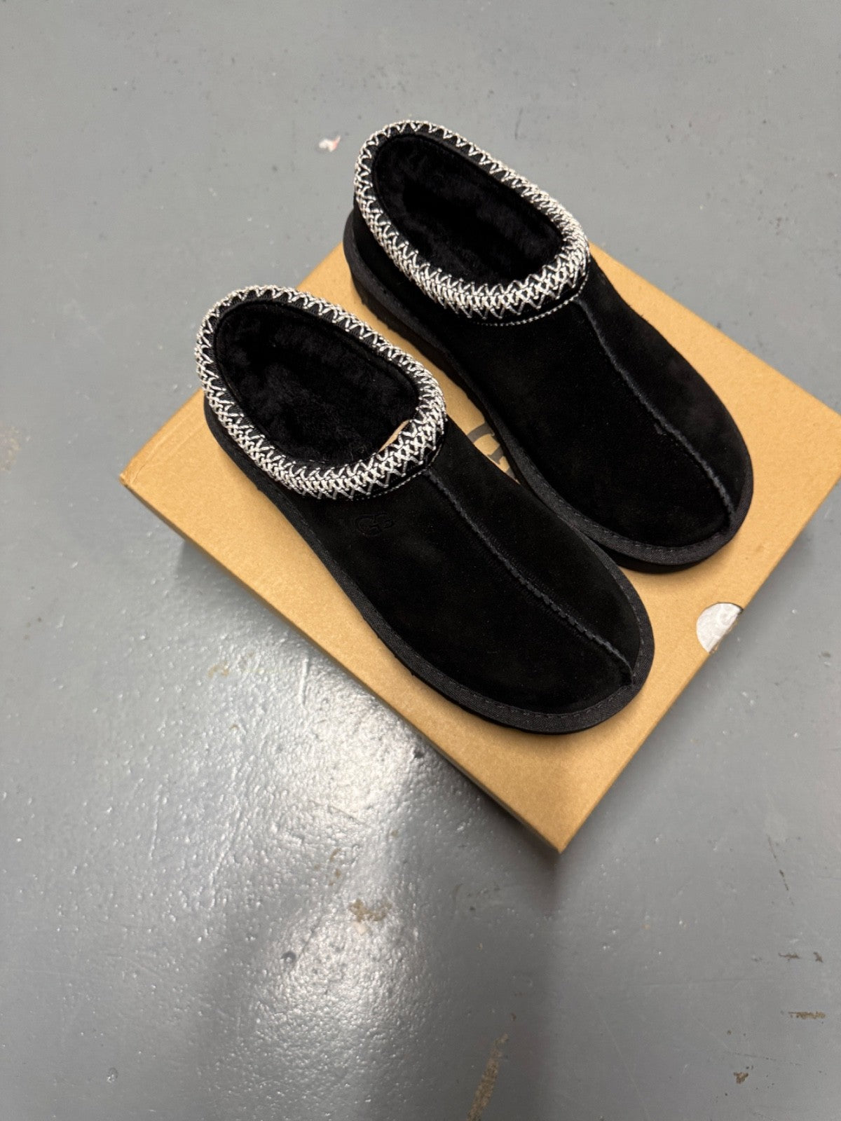 UGG Tasman Black Suede Slippers - All Sizes