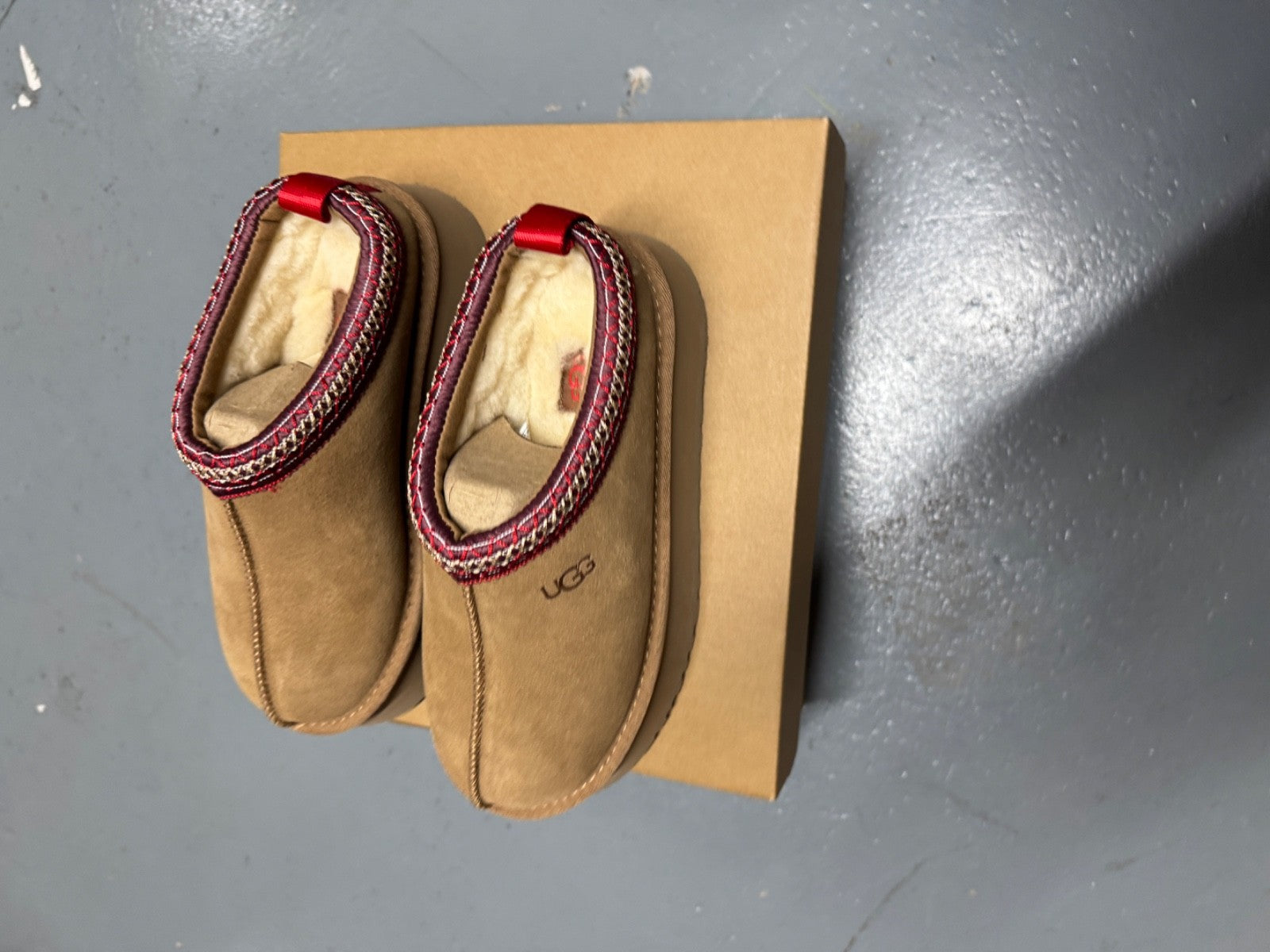 UGG Tazz Chestnut Suede Platform Slippers - All Sizes