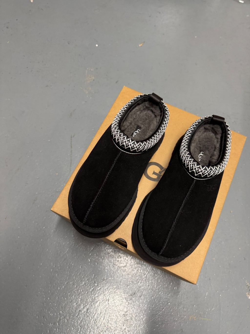 UGG Tazz Black Platform Suede Slippers - All Sizes