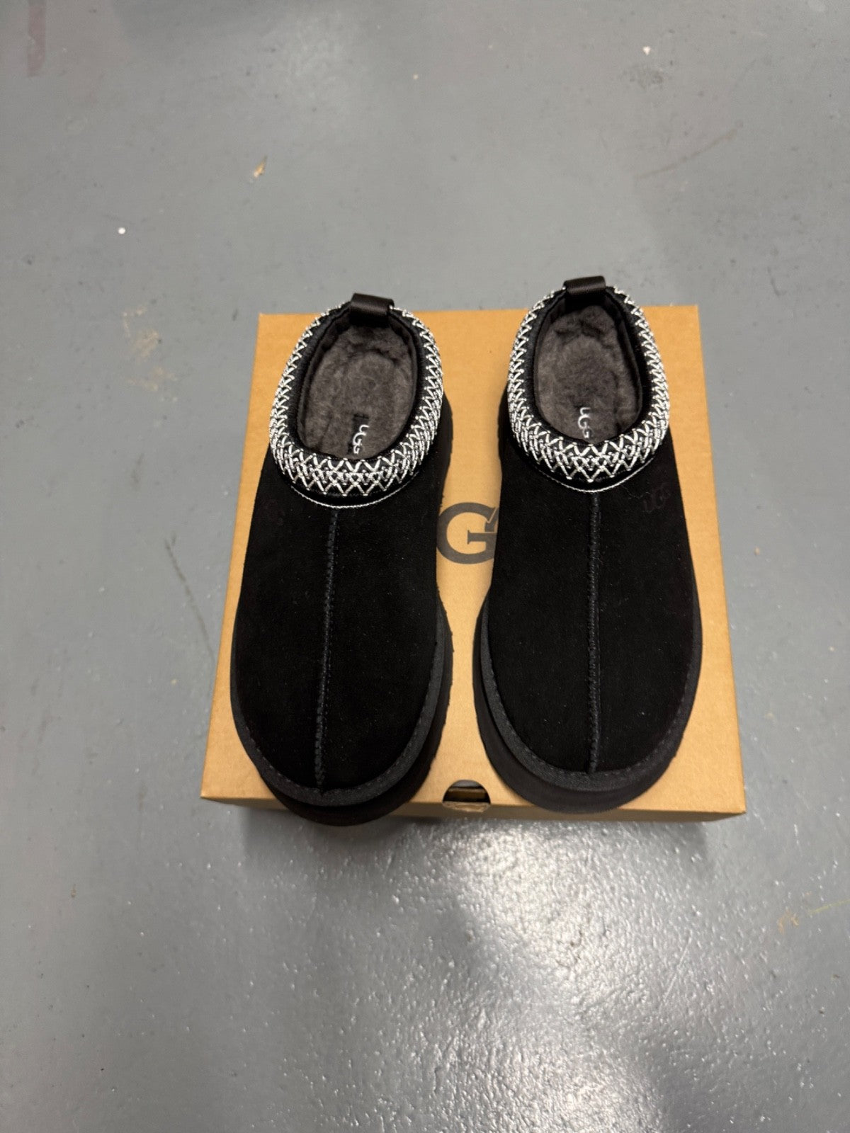 UGG Tazz Black Platform Suede Slippers - All Sizes