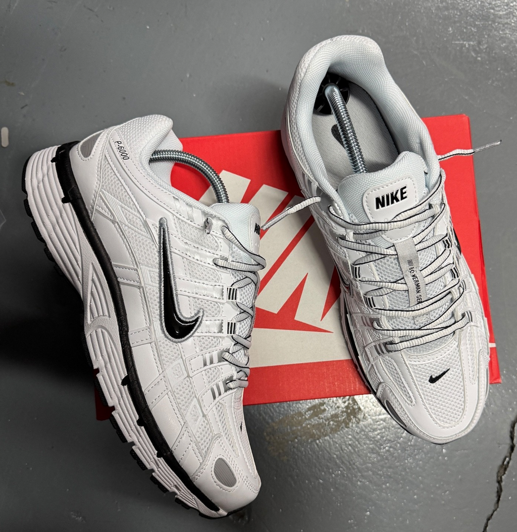 Nike P-6000 White Black Metallic Silver P6000