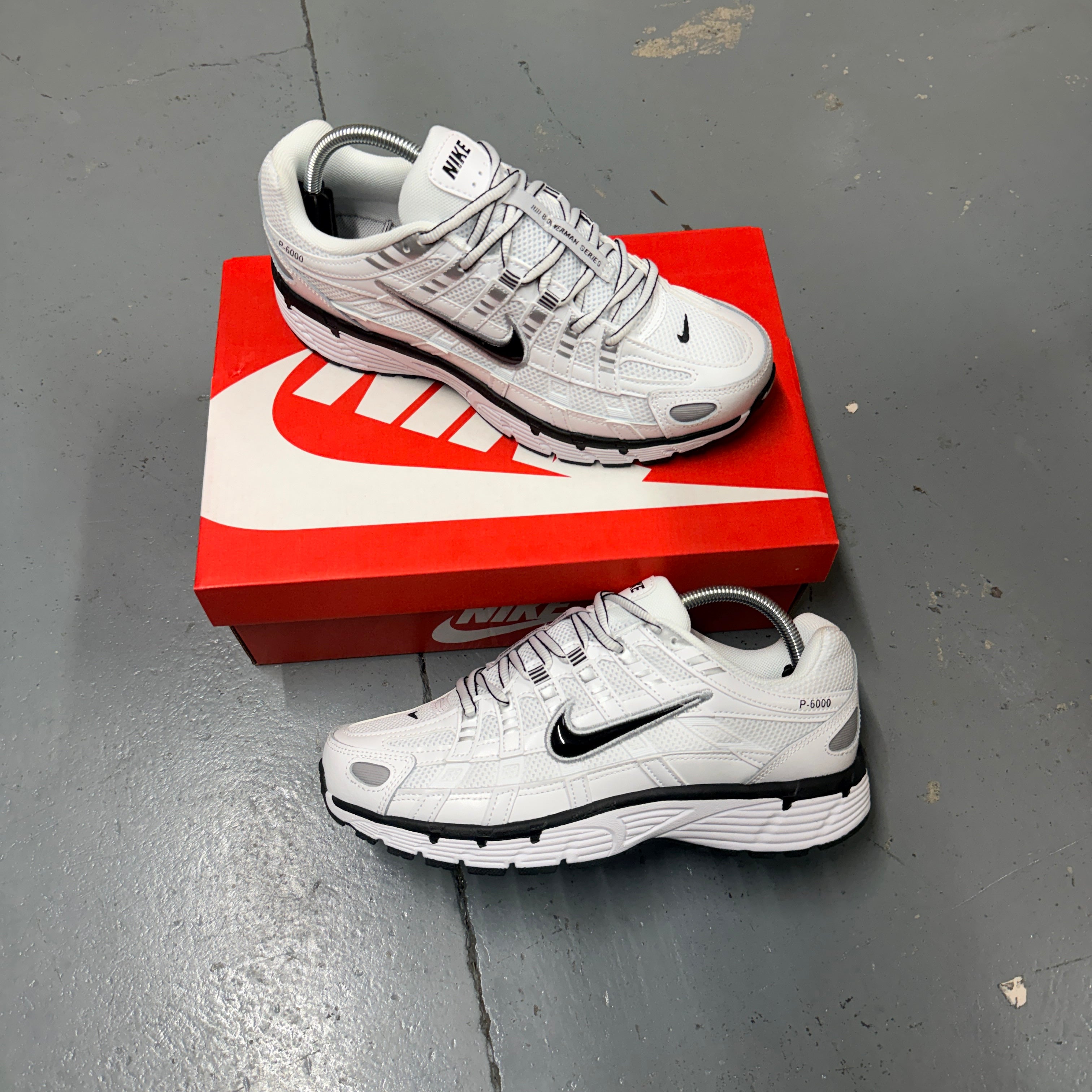 Nike P-6000 White Black Metallic Silver P6000